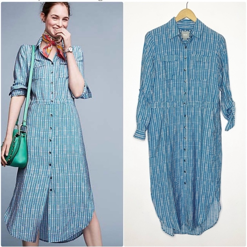 Anthropologie Maeve Drawstring Midi
Shirtdress Size 4
